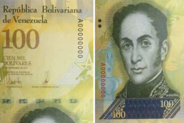 ¡MÍRELO! Conozca los elementos de seguridad del nuevo billete de Bs. 100.000 (+Fotos)