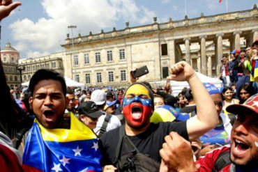 ¡UNIDOS EN EL EXTERIOR! Venezolanos en Bogotá llaman a plantón mundial por la libertad y los DDHH