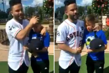 ¡CONMOVEDOR! Niño venezolano lloró cuando saludó a José Altuve en Disney (+Video)