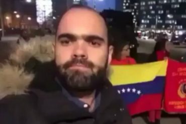 ¡MÍRALO! Venezolano se enfrenta a simpatizantes del gobierno de Maduro en Bruselas (+Video)