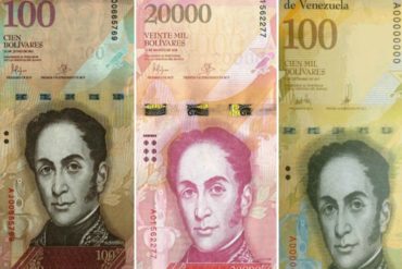 ¡ECONOMÍA MADURISTA! Solo en Venezuela hay tres diferentes billetes con el mismo diseño pero diferente denominación