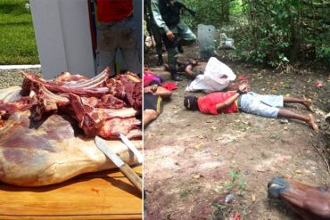 ¡HORROR! Detienen a 4 hombres mientras descuartizaban a un caballo para vender su carne (+Fotos de espanto)