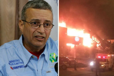 ¡BUSCANDO CULPABLES! Motta Dominguez asegura que incendio en Corpoelec de Táchira se produjo por una «bomba molotov» (+Video)