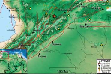 ¡ATENCIÓN! Sismo de magnitud 2.7 se registró en Quíbor, estado Lara