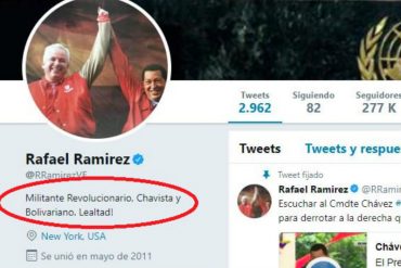 ¿CONFIRMANDO RUMORES? Rafael Ramírez se desvincula de la ONU en su biografía de Twitter