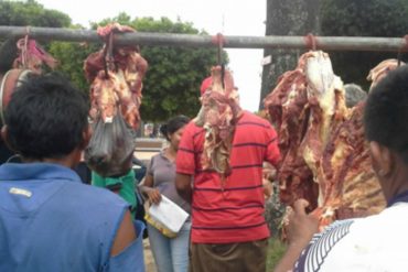 ¡INSALUBRE! Venden carne sin refrigeración sin control sanitario en Machiques de Perijá (+Videos)