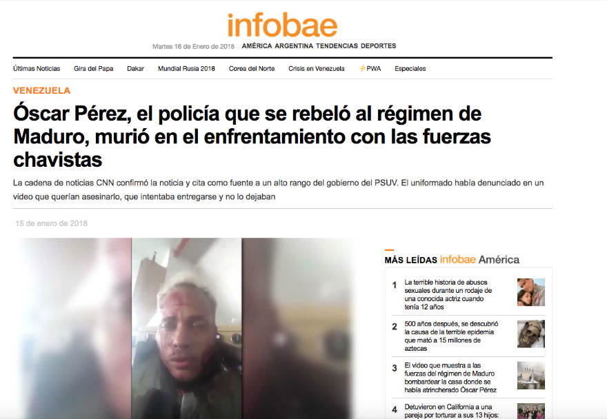 ¡te Lo Mostramos Así Reseñaron Los Medios Internacionales El Operativo Para Capturar A Óscar Pérez 6039