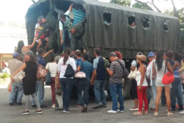 ¡ENTÉRESE! GNB y Ejército trasladan a ciudadanos ante paro de transporte en Carabobo