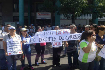 ¡SE CANSARON! “Maestros pelando y Lacava bailando”: Docentes de Carabobo protestaron por bajos sueldos