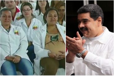 ¡NI ELLOS SE LO CREEN! Las caras «poéticas» de médicos chavistas mientras Maduro dice que en Venezuela hay medicinas (+Fotos)