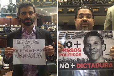 ¡LUCHA CONTINUA! Diputados opositores abogaron por la libertad de Gilber Caro en su cumpleaños (+Fotos)