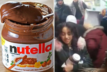 ¡EN VENEZUELA ES POR COMIDA! Rebaja de 70% en precio de la Nutella causó destrozos y peleas en supermercados franceses (+Video)