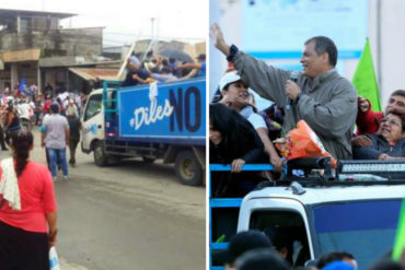 ¡TIPO MADURO! A Rafael Correa le llovieron nuevamente los huevos durante un recorrido por Ecuador (VIDEO)