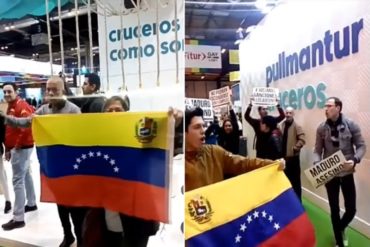 ¡ALZARON SU VOZ! Venezolanos protestaron en Madrid frente a stand de Venezuela en Feria Internacional de Turismo: “Es una dictadura”