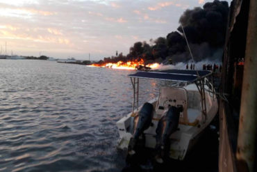 ¡MEDIO RARO! Las sospechosas hipótesis sobre el incendio en marina de Venetur de Margarita