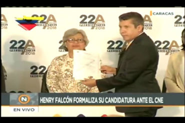 ¡DONDE HUBO FUEGO, CENIZAS QUEDAN! VTV transmitió en vivo la inscripción de la candidatura de Henri Falcón (+Video)