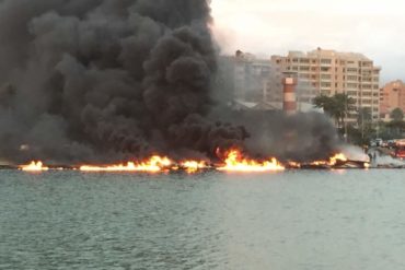 ¡IMPACTANTE! Incendio arrasó con yates de marina de Venetur en Margarita (FOTOS + VIDEOS)