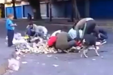 ¡DOLOR Y RABIA! El video del drama humanitario que rasga el alma: Niños peleando con perros por comida de la basura