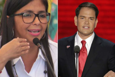 ¡LO RETÓ! Delcy Eloína estalló contra Marco Rubio: “salga del basural y si se dice hombre venga”