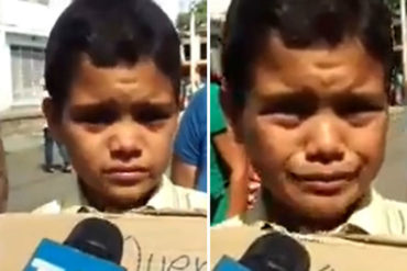 ¡DESGARRADOR! Niño llora al contar que él y sus hermanos se alimentan solo con cambur (+Video)