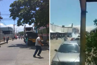 ¡URGENTE! Efectivos de la PNB dispersa con lacrimógenas y perdigones marcha de trabajadores en Valencia, Carabobo (Video+Fotos)