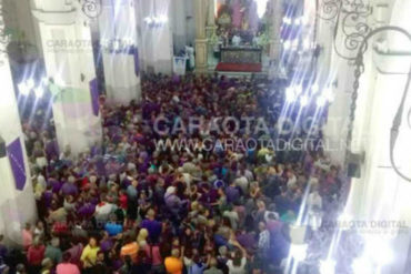 ¡VEA! Devotos colmaron la basílica de Santa Teresa para venerar al Nazareno de San Pablo