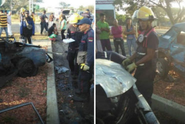 ¡MUY FUERTES! Imágenes del aparatoso accidente de tránsito que dejó dos muertos en Barquisimeto