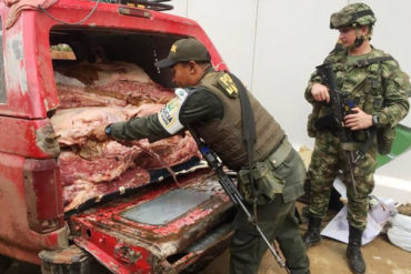 ¡LO ÚLTIMO! Decomisan en Colombia carne de contrabando en carro venezolano (aseguran que estaba dañada)