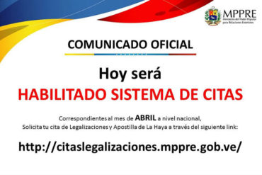 ¡ATENTOS! Habilitadas desde este viernes las citas de apostilla para el mes de abril