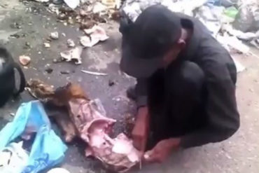 ¡IMPACTANTE! Hombre descuartiza un perro para poder comer en Los Guayos, Carabobo (+Video desgarrador)