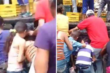 ¡IMÁGENES QUE DUELEN! El alboroto que armó un grupo de personas para recoger conchas de cambur en la basura (+Video)