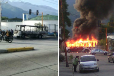 ¡ÚLTIMO MOMENTO! Este #16Mar prendieron fuego a una unidad de transporte en Mérida (+Fotos)