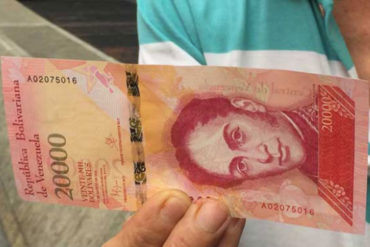 ¡PERDIERON LA PLATA! El nuevo billete de Bs. 20.000 que emitió el BCV (solo circulará por dos meses)