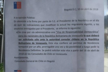 ¡SEPA! Venezolanos en Colombia deberán gestionar visas chilenas en Caracas o Puerto Ordaz (+Aviso)