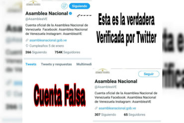 ¡ATENTOS! Alertan sobre cuenta falsa de la Asamblea Nacional en Twitter