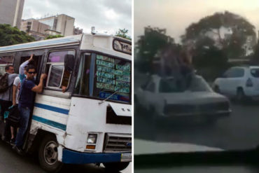 ¡QUÉ DE LO ÚLTIMO! Hasta en los techos de los carros transportan gente en el Zulia por falta de unidades (+Video)