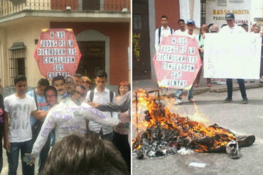 ¡IMPERDIBLE! El judas bolivariano de 4 cabezas que quemaron los vecinos de la Candelaria este domingo (+Fotos+Video)