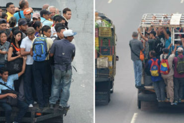 ¡QUÉ DESGRACIA! Así se trasladan los usuarios desde Tocuyito a Valencia ante la falta de transporte público (+Fotos)