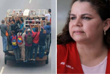 ¡PURO CUENTO! La excusa de Iris Varela para justificar la crisis del transporte que afecta a los venezolanos (Foto + montaje)