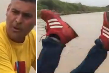 ¡PATAS PA’ ARRIBA! Messuti casi se cae al río Apure mientras hablaba las “maravillas” de Somos Venezuela (+Video)