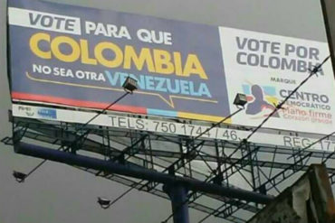 ¡CONTROVERSIAL! «No quiero vivir como venezolano»: Un cartel en apoyo a Iván Duque en Bucaramanga que causó polémica (FOTO)