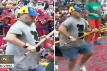 ¡SE LO MOSTRAMOS! El ridículo baile de Maradona en el cierre de campaña de Maduro (+Video +Pena ajena)