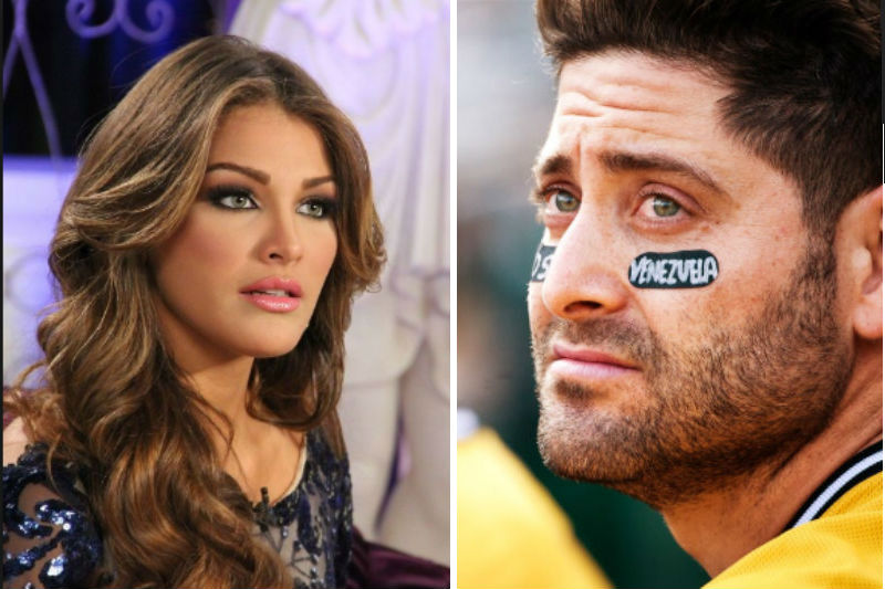 Francisco Cervelli y su novia Miss Venezuela