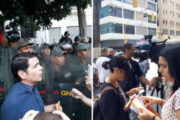 ¡ABUSADORES! Colectivos atacaron a diputados y la prensa en la entrada del Palacio Federal Legislativo (+Video +Fotos)