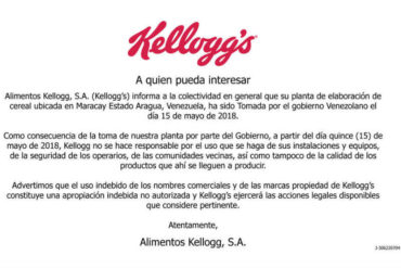 ¡VEA! El tajante comunicado de Kellogg’s sobre la toma de la empresa por el gobierno