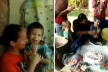 ¡TE HARÁ LLORAR! Niño con evidentes síntomas de desnutrición fue sorprendido por esta fundación en su cumpleaños (+Video)