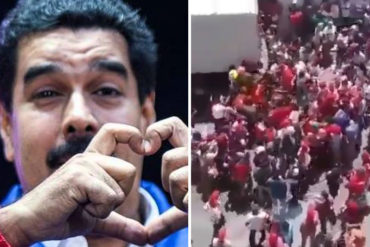 ¡QUÉ DESGRACIA! El despelote por comida que se armó en acto de campaña de Maduro en Maracay (+Video)