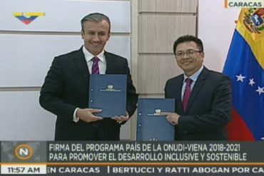 ¡LO ÚLTIMO! Tareck El Aissami anuncia firma del «programa país» entre Venezuela y la ONUDI