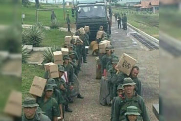 ¡VEA! La imagen de militares cargando cajas Clap que causó polémica en las redes (+los estallaron)