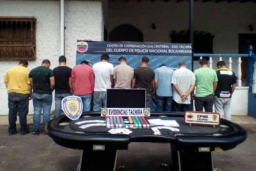 ¡SEPA! PNB arrestó a 11 hombres en un casino ilegal en Táchira